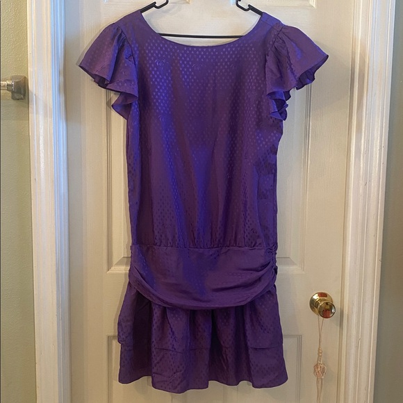 Vintage Purple Ruffle Sleeve Dress - Picture 11 of 11